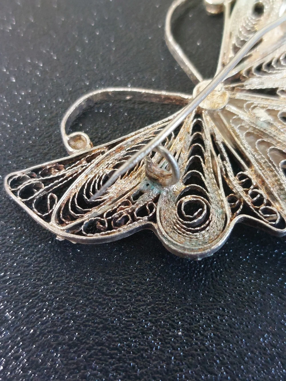 Vintage Spun Silver Filigree Butterfly 2.25